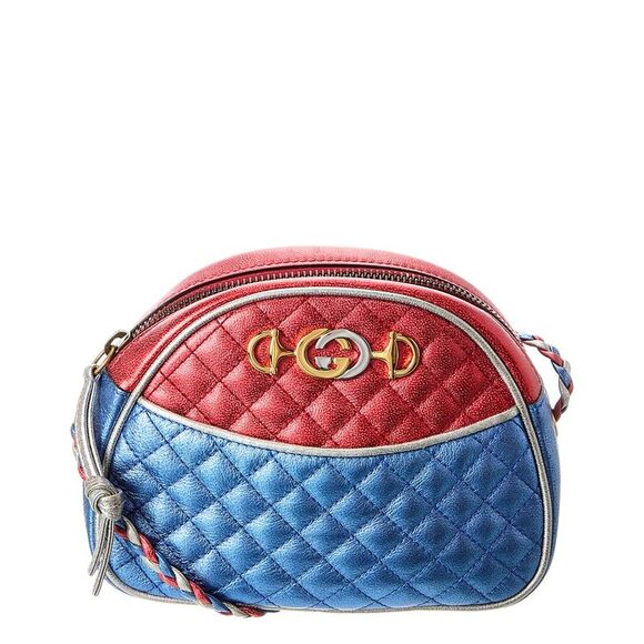 Gucci Blue & Red Quilted Leather Mini Trapuntata Crossbody (Authentic Pre-Owned) - Picture 1 of 3